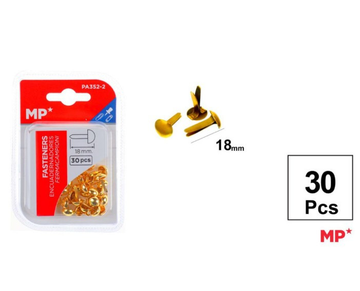 Ćwieki złote 18mm 30szt PA352-2 MP
